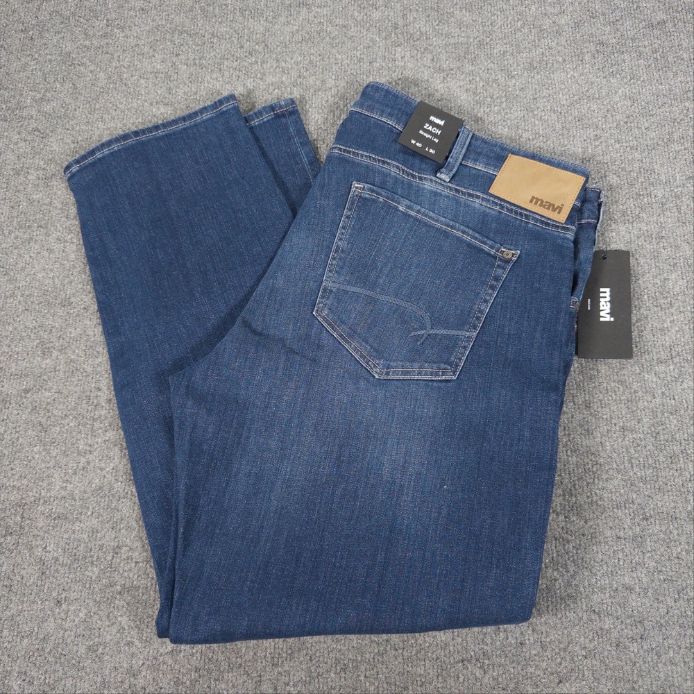 Mavi Zach Straight Leg Jeans Mens 40x30 Mid Brushed Nashville Blue #4766